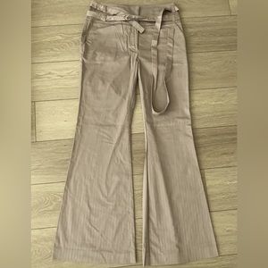 BCBG Belted Waist Striped Wide Leg Pants